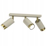 Plafonnier beige 3 ampoules tube dor� gu10 led spot