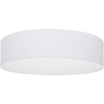 Plafonnier blanc 50 cm tondo, abat - jour en plexiglas et tissu e27