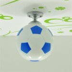Plafonnier pour chambre d'enfant, verre bleu, motif football, lampe de plafond pour chambre d'enfant, ...