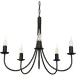 Plafonnier chandelier traditionnel noir suspendu lumen negro 14 - 880