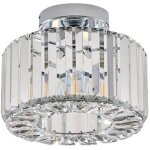 Plafonnier en cristal argent�, lustre de salon moderne e26, plafonnier de chambre �240mm, �clairage int�rieur ...