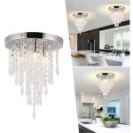 Plafonnier en cristal, lampe de plafond lustre cristal, chrom� � 3 lumi�res g9, eclairage d�coratif pour ...