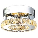 Plafonnier cristal rond lustre eclairage lampe de plafond pour l'entrée, salon, chambre à coucher et ... Plafonnier cristal rond lustre eclairage lampe de plafond pour l'entrée, salon, chambre à coucher et ...