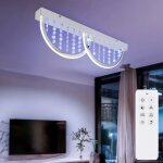 Plafonnier plafonnier design lampe cuisine dimmable t�l�commande veilleuse fonction m�moire rvb, m�tal ...