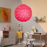 Plafonnier design lampe suspendue boule d'�clairage de chambre d'enfant � pois blanc rouge