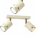 Plafonnier enfant spot led beige coeur �cru dor� gu10