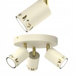 Plafonnier enfant spot led papillons beige �cru dor� gu10