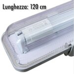 Plafonnier �tanche avec tube n�on led 120 cm pour mur et plafond ip65