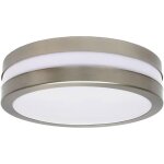 Plafonnier ext�rieur rond argent blanc jardin garage �clairage socket 2xe27 ip44 8980
