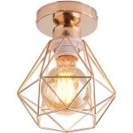 Plafonnier industriel e27 vintage luminaire suspension de plafond abat - jour diamant Ø16cm doré clair ... Plafonnier industriel e27 vintage luminaire suspension de plafond abat - jour diamant Ø16cm doré clair ...