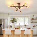 Plafonnier industriel, lampe de plafond, lustre industriel e27, 6 - luminaire suspension pour chambre ...