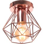 Plafonnier industriel lampe suspension luminaire forme diamant en métal e27 Ø16cm doré rose pour chambre ... Plafonnier industriel lampe suspension luminaire forme diamant en métal e27 Ø16cm doré rose pour chambre ...
