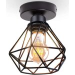 Plafonnier industriel vintage luminaire e27 rtro lustre suspension design mtal cage 160mm clairage ...