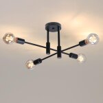 Plafonnier industriel vintage luminaire de plafond lustre sputnik lampe de plafond intrieur e27 noir ...