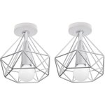 Wottes - plafonnier industriel vintage suspension luminaire en forme diamant lampe de plafond mtal e27 ...
