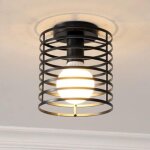 Plafonnier industrielle cage lustre suspension en m�tal fer luminaire pour chambre cuisine couloir, noir ...