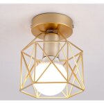 Plafonnier industrielle vintage lampe de plafond cage en mtal suspension luminaire blanc 15cm pour ...