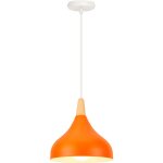 Plafonnier d'int�rieur lampe � suspension moderne lustre minimaliste abat - jour en m�tal, orange pour ...