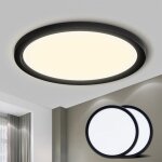 Plafonnier led 2 pi�ces, �tanche, rond et plat, 18 w, 4 000 k, �clairage minimaliste moderne pour salle ...