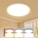Plafonnier led 24 w , 3 000 k , 4 000 k , 6 500 k , blanc , 2 800 lm , �tanche ip54 , luminaire rond ...