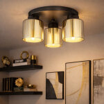 Plafonnier led 3 flammes lampe de salon verre chrom� plafonnier chambre � coucher, 3x 9w 3x 810lm blanc ...