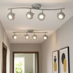 Plafonnier  led 4 flammes pour salon spot rglable, mtal gris antique, 4x5w 4x 345lm blanc chaud, set ...
