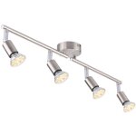 Plafonnier led 4 spots orientables, argent 4 x 4w gu10 barre spot plafond led eclairage int�rieur pour ...