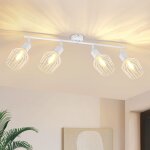 Plafonnier led 4 spots pivotant e14 - spot de plafond � 4 lampes en m�tal, style r�tro, spot vintage ...