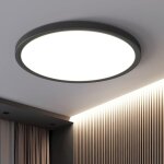 Plafonnier led 48 w, �tanche ip44, �clairage de salle de bain, ultra - fin, noir, pour salon, chambre, ...