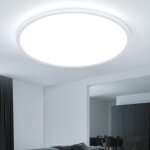 Plafonnier led 50cm, 52w lampe plafond moderne 6500k, ip44 luminaire plafonnier rond pour salon salle ...