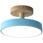 Plafonnier led en bois, design moderne et rond, idal pour une chambre, une cuisine, un couloir ou une ...