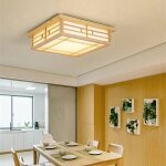 Plafonnier led carr� en bois style japonais lampes lumi�re chaude tatami �clairage de plafond (45 45cm) ...