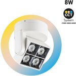 Barcelona led - plafonnier led carr orientable 8w - cct - ugr18 - osram chip - - blanc