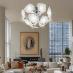 Plafonnier led design 31, 2 watts lumi�re en verre chrom� globo 40710 - 13d