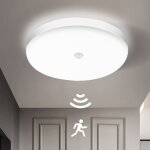 Plafonnier led detecteur de mouvement 24w 4000k ip56 trois d�fenses lampe detecteur de mouvement interieur ...