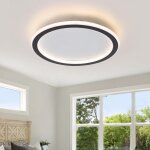 Plafonnier led dimmable, 25w cuisine lampe �20cm noir rond luminaires int�rieur 3 couleurs cadran, 3000k ...