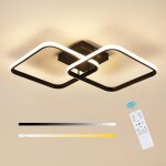Goeco - plafonnier led dimmable, 50w 5625lm noir en acrylique, luminaire carré avec télécommande 3000k ... Goeco - plafonnier led dimmable, 50w 5625lm noir en acrylique, luminaire carré avec télécommande 3000k ...