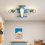 Plafonnier � led pour enfants, plafonnier encastr� avion bleu cartoon led suspension dimmable 3000 - ...