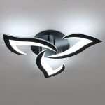 Plafonnier led fleur, 30wluminaire plafonnier noir, lampe de plafond led moderne, plafonnier salon, 6500k ...