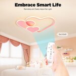 Plafonnier led, en forme de c?ur, � intensit� variable, avec t�l�commande, trois couleurs de lumi�re, ...