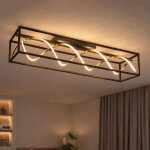 Plafonnier led � intensit� variable par t�l�commande lampe de salon plafonnier noir or, 40w 4700lm blanc ...