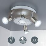 B. k. licht - plafonnier led luminaire plafond rond mtal verre clairage plafond salon 3 spots gu10