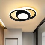 Plafonnier led minimaliste pour chambres, escaliers, balcons et entr�es ? deux spots ronds noirs avec ...