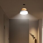 Plafonnier led moderne en bois minimaliste pour chambre  coucher, salon, salle de bain, buanderie