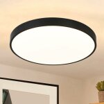Plafonnier led noir plafonnier - 12w lampe de salle de bain blanc chaud lampe de cuisine plat ip44 etanche ...