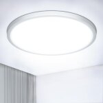 Plafonnier led rond 6500k, 18w / 1800lm / ip44 �tanche ultra mince plafonnier salle de bain, modernes ...
