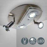 B. k. licht - plafonnier led rond mtal verre luminaire plafond salon 4 spots gu10