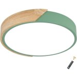 Plafonnier led rond moderne en bois 24w 2400lm, blanc froid 6500k, design macaron, �clairage pour chambre, ...