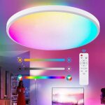 Plafonnier led rvb � intensit� variable 24 w avec t�l�commande pour chambre � coucher, salon, chambre ...