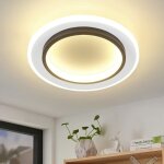 Plafonnier led salon - 3000k blanc chaud lampe de salon 12w acrylique plafonnier moderne noir design ...